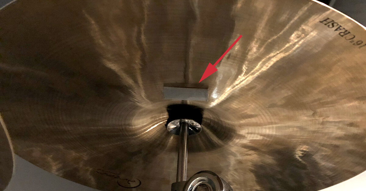cymbal with gaffer tape