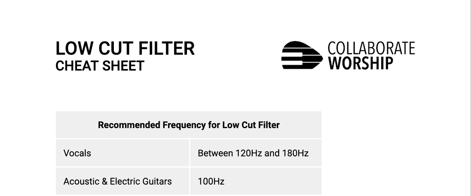 Low Cut Filter Cheat Sheet