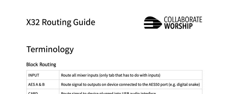X32 Routing Guide